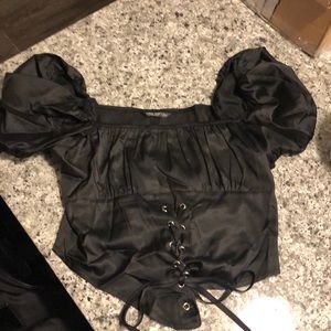 Black Shein corset crop top